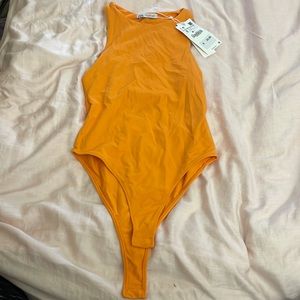 NWT Zara orange bodysuit like skims